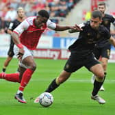 Chieo Ogbene in action against Crewe. Picture by Kerrie Beddows