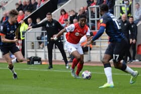 Chiedozie Ogbene tries to get at Luton. Pictures by Kerrie Beddows
