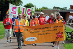 Members of Voluntary Action Rotherham taking part in last year’s Big Walk in Clifton Park.