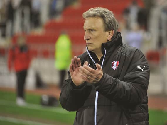 Neil Warnock applauds during his successful stint at the New York Stadium