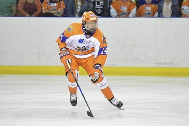 STAKING A CLAIM ... Liam Kirk in pre-season action for Sheffield Steelers