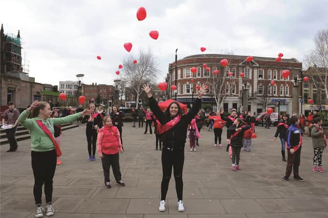 A flashmob in action at previous One Billion Rising event