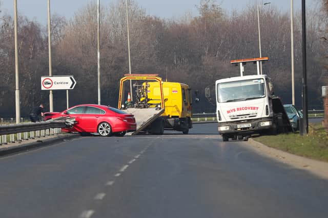 Two cars were involved in the collision. Picture: Alex Roebuck