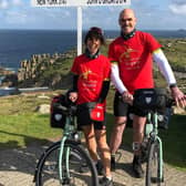 Dr Ted Daly with his wife, Dr Jude Sanders, at Land's End