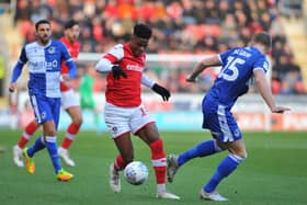 Chiedozie Ogbene threatens against Bristol Rovers. Pictures by Steve Mettam