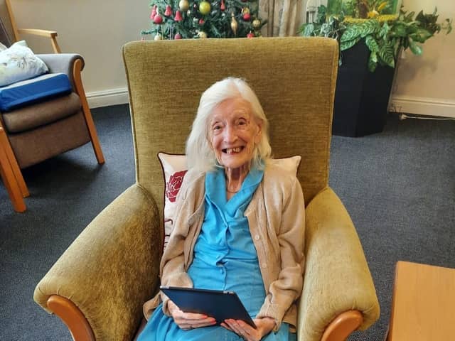 100-year-old Ethel Eyre, courtesy of Rotherham NHS Foundation Trust