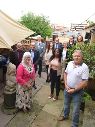 An event to celebrate the partnership between the South Yorkshire Community fund, local Rotary clubs and and the beneficiaries of their food donations, took place at the George Wright Hotel recently. Pictured at the event are representatives of Rotherham Rotary Club, Sitwell Rotary Club, South Yorkshire Community Foundtion, Rotherham Foodbank, Liberty Church, Rotherham Minster Social Supermarket, Full Life Church and Kiveton and Wales Foodbank.