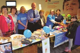 Rachel Clough (9), who was the first customer at the Parkinsons Awarness Stall at Rotherham General Hospital on Monday. The stand will be manned all week by staff and volunteers as part of the national Parkinsons Awareness Week activities. 170611