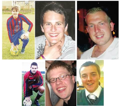 Top row, left to right: Tom Bothamley, Alex Albiston and Matthew Kiernan.
Bottom row, left to right: Ryan Bothamley, Matt Wilcox and Nick Walker.