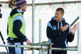 Andy Key (right) with forwards coach Nic Rouse