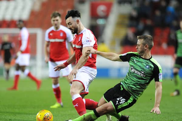Richie Towell in action against Plymouth