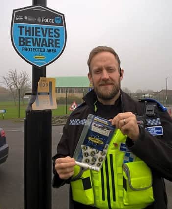 PCSO Dan Lilley with one of the Smartwater kits