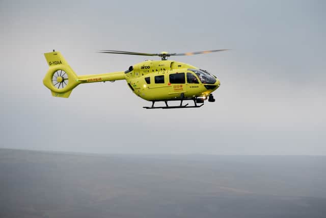 The Yorkshire Air Ambulance landed at the scene