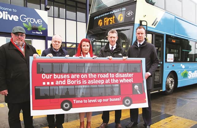 From left: Cllr Terry Fox, leader of Sheffield Council; Clive Betts, MP for Sheffield South East; Louise Haigh MP for Sheffield Heeley and shadow transport secretary; Dan Jarvis, Mayor of South Yorkshire and MP for Barnsley Central; Cllr Chris Read, leader of Rotherham Council