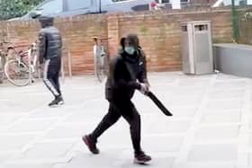 Jack Bolton, with a huge knife on the streets of Nottingham. 