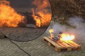An example of some of the fires started by household batteries 