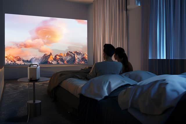 The screen size you can project to is up to 200 inches