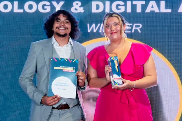 Technology and Digital Apprentice of the Year winner 2025 Rebecca Beever, with special recognition certificate winner Leon Martin.