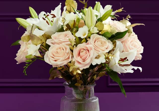 Dame Joan Collins Mother's Day Bouquet with vase.