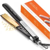 The Faszin 2-in-1 Hair Straightener features titanium floating plates and multiple heat settings for different styling needs