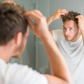 The Sons bundle combines a 5% minoxidil solution with a caffeine shampoo as part of a daily hair growth routine