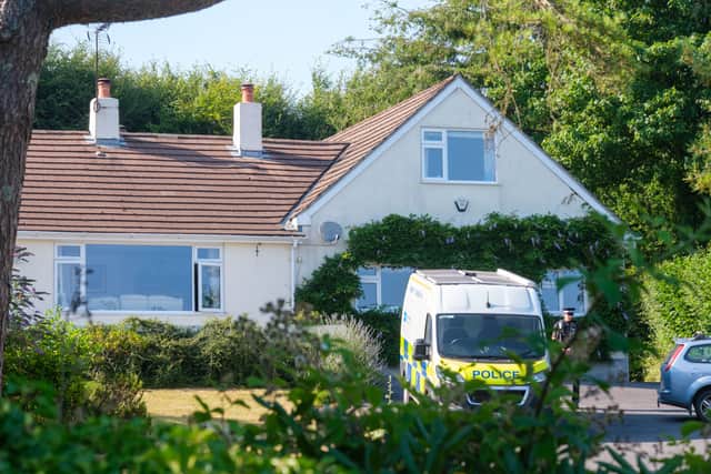 Police outside the house of Ann Widdecombe in Haytor in Dartmoor (Matt Keeble/PA)