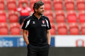 Rotherham United head coach Alex Bruce at the Darlington fixture.