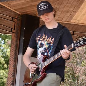 Young guitarist Mitchell Mosley entertained visitors at the recent community day held at Rosehill Victoria Park, Rawmarsh