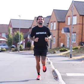 Jamie Swift getting ready for his charity runs to raise money for the Andys Man Club charity.