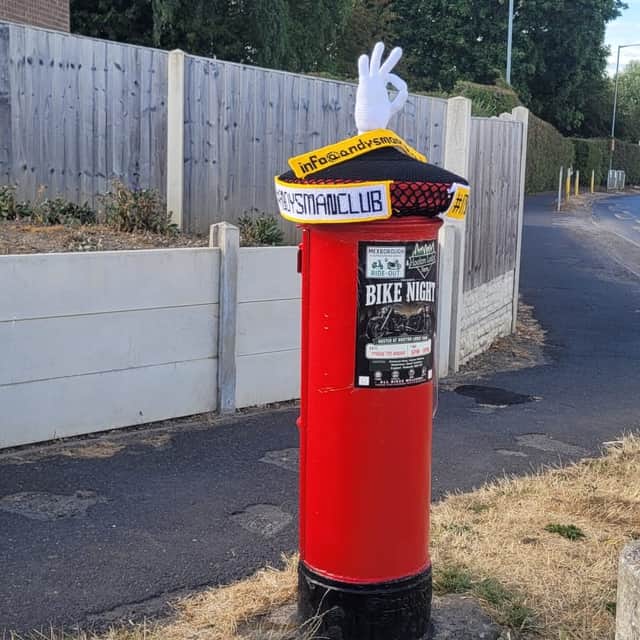 The Andy's Man Club postbox topper