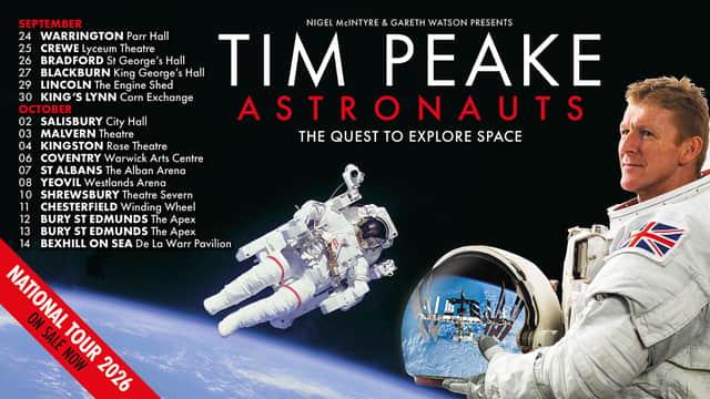 Tim Peake is heading across the UK with his Astronauts The Quest to Explore Space national tour this autumn.