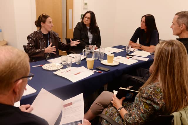 Discussing Rotherham at the round table event