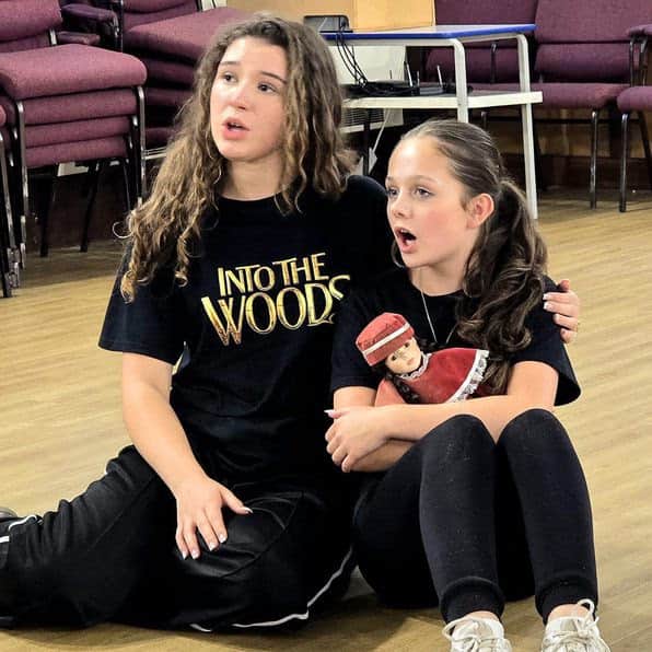 Cast members in rehearsal