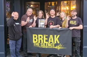 Les Elvin from AMC (left) with Aidan Shaw, Meg Corker, Joe Vincent, Caitlin Lound, and Ben Roberts
