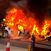Inferno: The scene firefighters faced in Bradgate Road (Photo: SYFRS)
