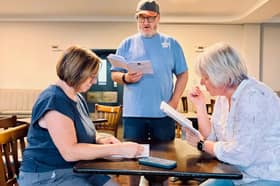 The cast in rehearsals 