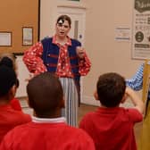 Panto pirates Captain Barnacle (Claire Owen, left) and Polly Plank (Molly Huddleston) led pantomime workshops at Rawmarsh Ashwood Primary School as part of a tour across Rotherham Schools