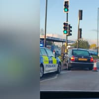 Car crashes into traffic lights on busy Meadow Bank Road in Rotherham