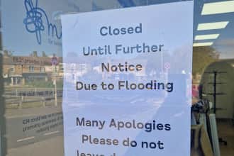 The message in the shop window