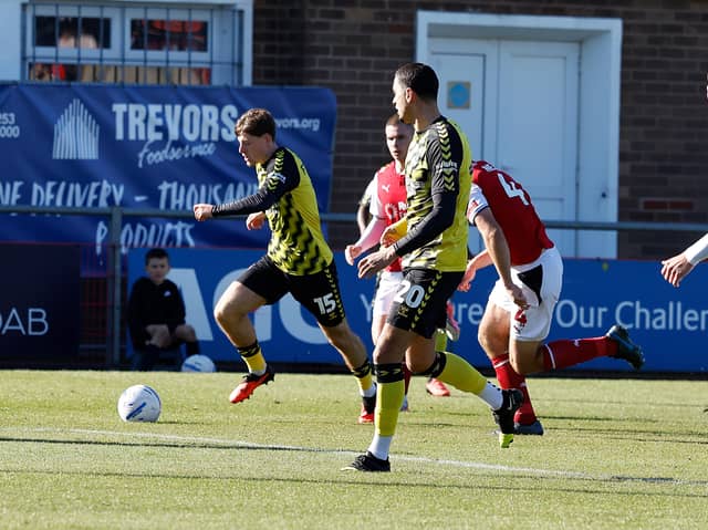 Jayce Fitzgerald makes ground for Rotherham United at Fleetwood Town