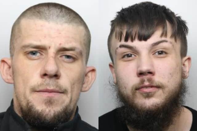 Alan Kazim, aged 21 (right) and Cole Lavender, 27, (left) started the blaze on Clifton Avenue, Rotherham, after turning up at the property with the girl’s mum