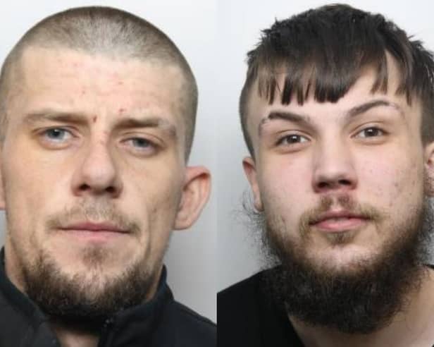 Alan Kazim, aged 21 (right) and Cole Lavender, 27, (left) started the blaze on Clifton Avenue, Rotherham, after turning up at the property with the girl’s mum