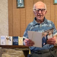 Dennis celebrates 100th birthday with family & friends - and reveals his secret to a long and happy life