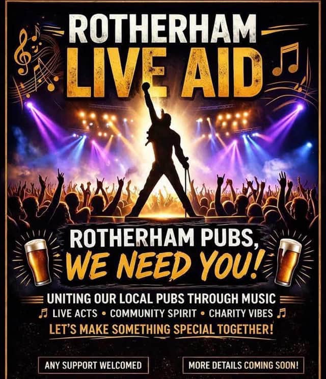 The promo poster for Tom's Rotherham Live Aid idea