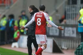 Kian Spence is sent off for Rotherham United against Shrewsbury Town