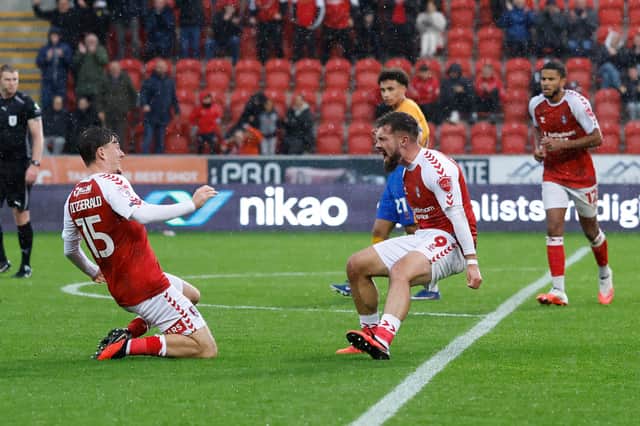 Joy for scorer Tom Bradshaw and creator Jayce Fitzgerald as Rotherham United level the scores Shrewsbury Town