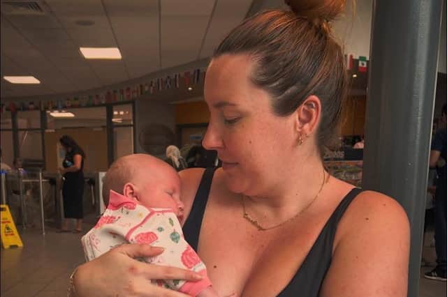 Courtney Allen-Woodger with her daughter Ellora.