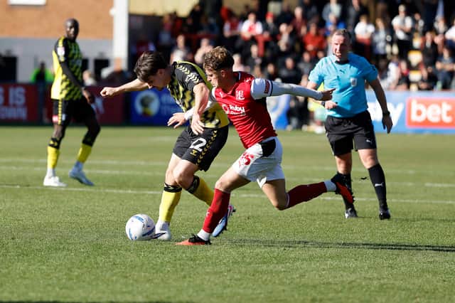 Jamie Jellis in action for Rotherham United at Fleetwood Town