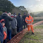 Richard Jackson of York Archaeology and local residents who attended the site visit in Whiston to hear what had been unearthed on their recent ‘dig’