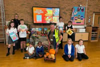 Harvest Festival donations at Highwoods Academy, Mexborough